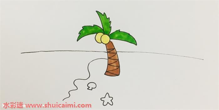 沙滩怎么画 沙滩简笔画画法