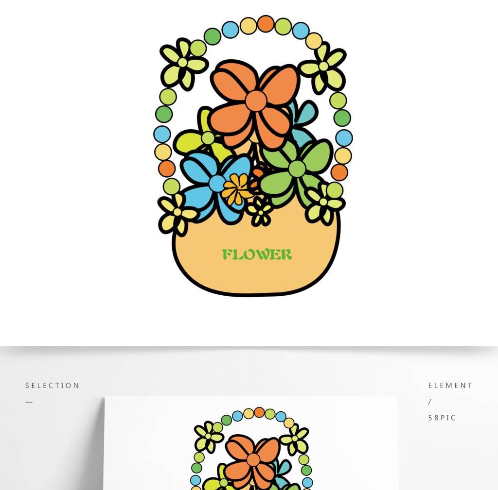 花篮简笔画 手工花篮简笔画