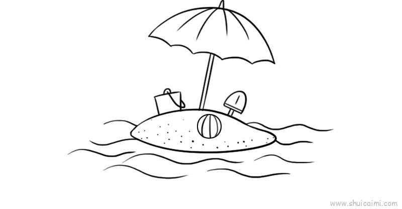 海边儿童画怎么画 海边简笔画步骤