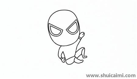 Q版蜘蛛侠儿童简笔画教程