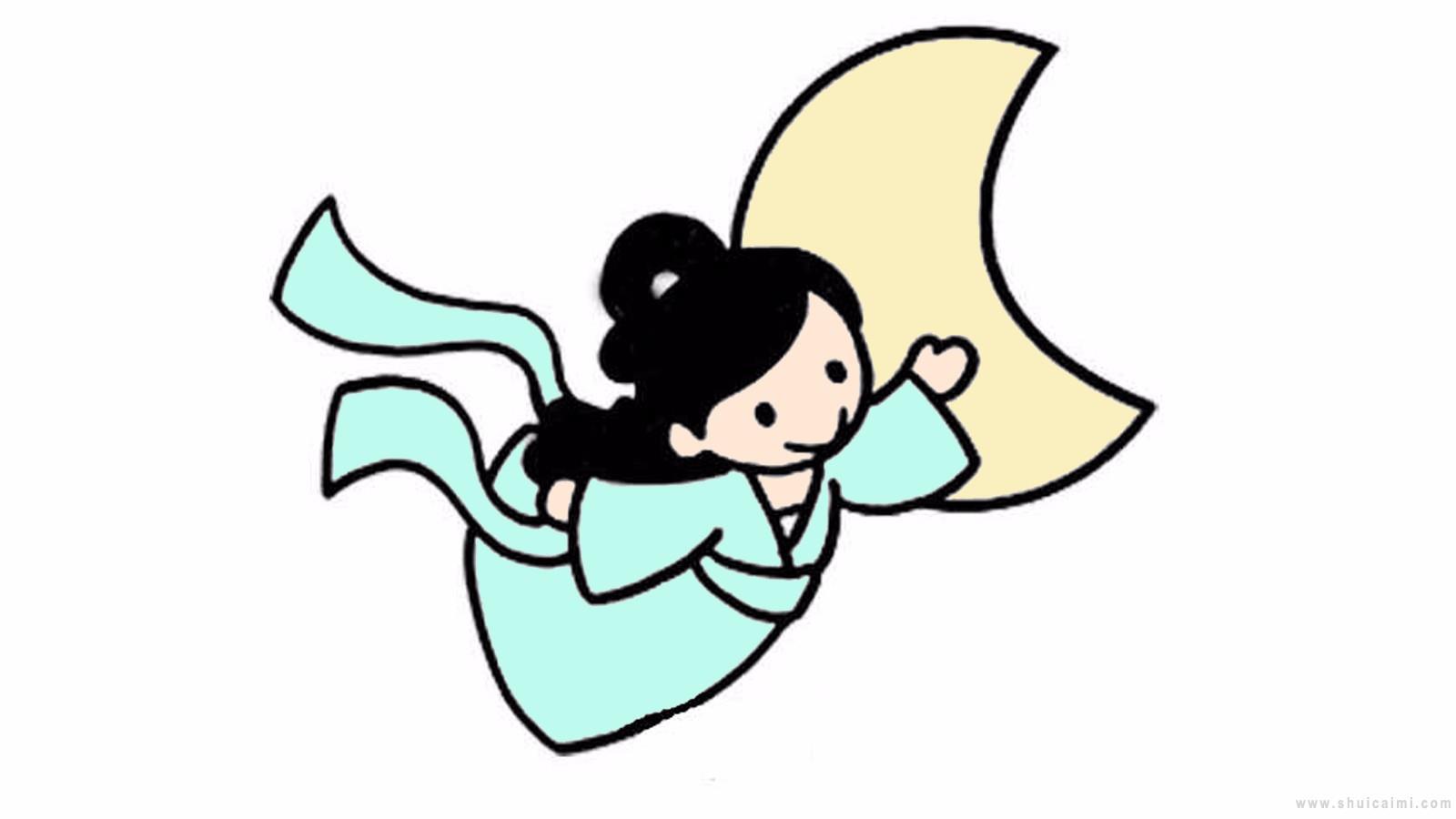 婵娥奔月简笔画怎么画 婵娥奔月简笔画好看