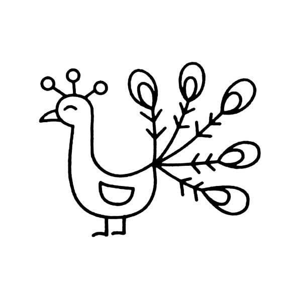 孔雀简笔画 孔雀简笔画图片大全