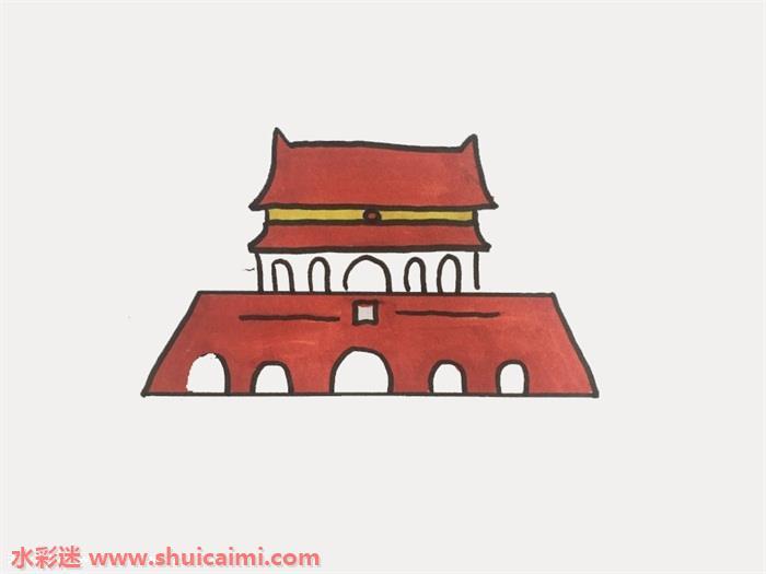北京天安门怎么画 天安门简笔画彩色