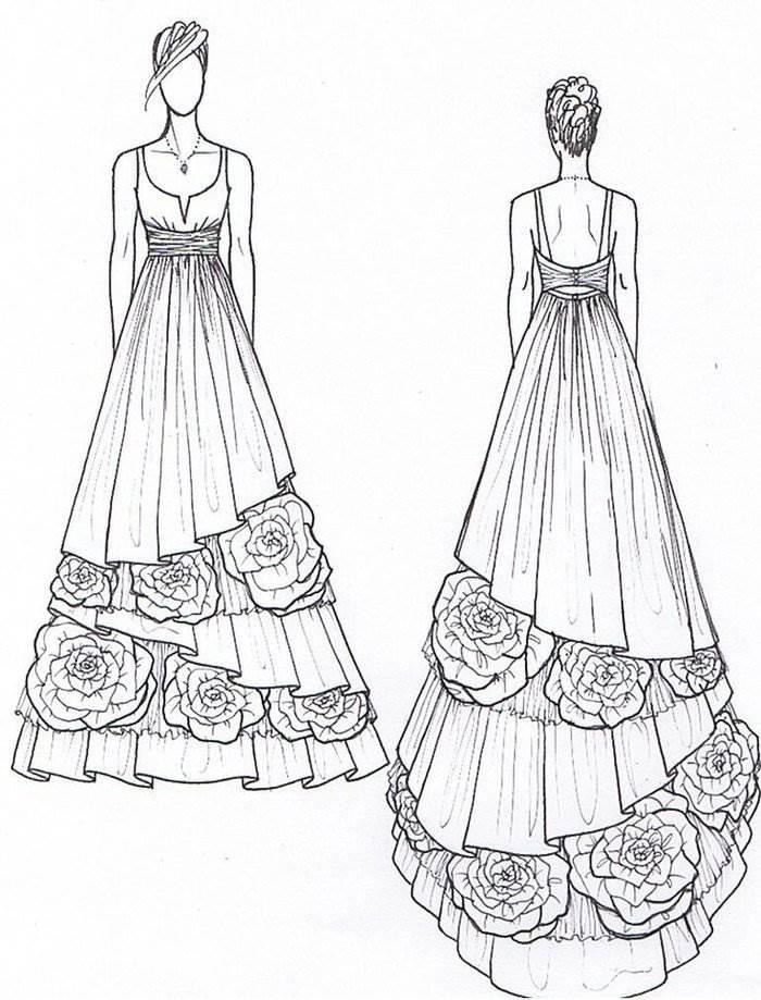 婚纱简笔画 婚纱简笔画图片大全