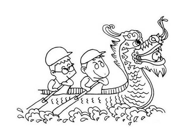 赛龙舟简笔画图片大全 赛龙舟简笔画图片大全彩色二年级