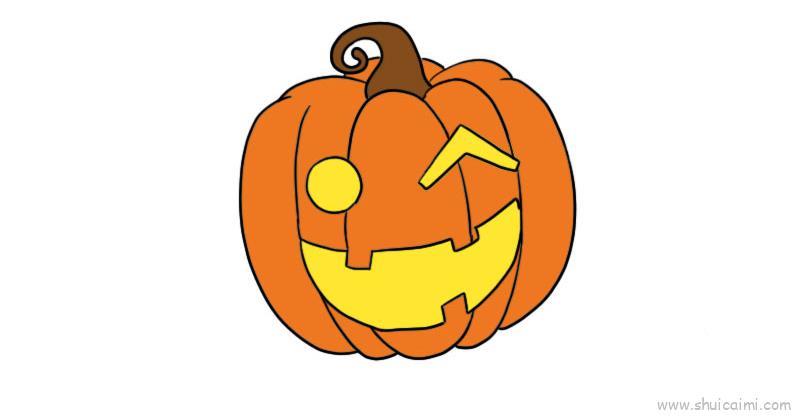 南瓜灯儿童画怎么画 南瓜灯简笔画好看