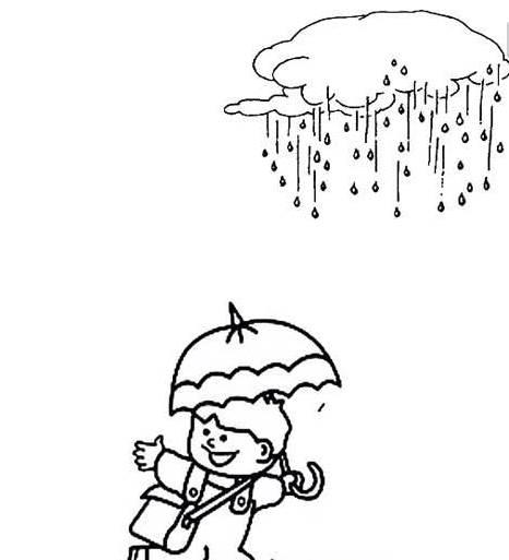 下雨简笔画 下雨简笔画彩色图片