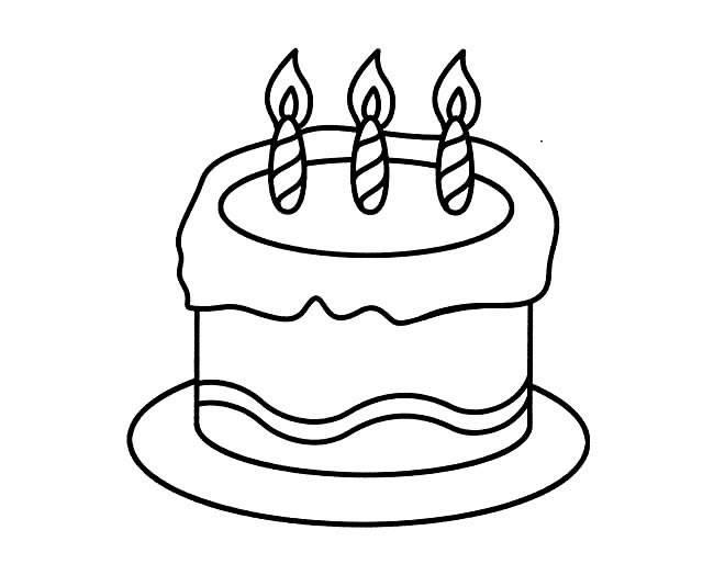 简笔画生日蛋糕 3-6岁儿童简笔画生日蛋糕