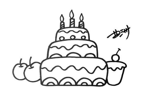 蛋糕图片简笔画 蛋糕图片简笔画涂色