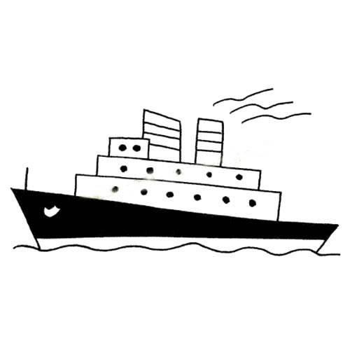 轮船简笔画 轮船简笔画图片大全