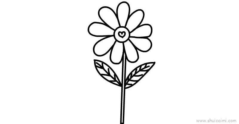 一朵花儿童画怎么画 一朵花简笔画步骤