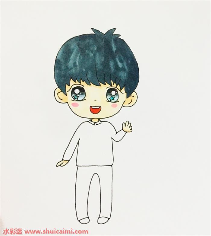 q版王源怎么画 q版王源简笔画简单易画彩色