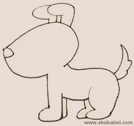 小黄狗儿童简笔画