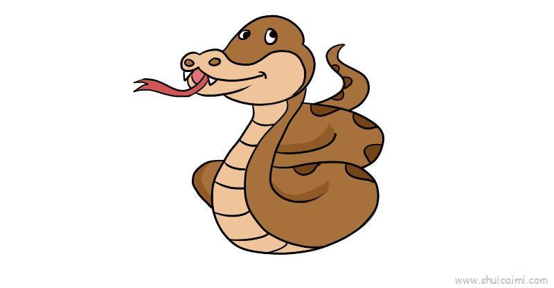巨蟒儿童画怎么画 巨蟒简笔画好看