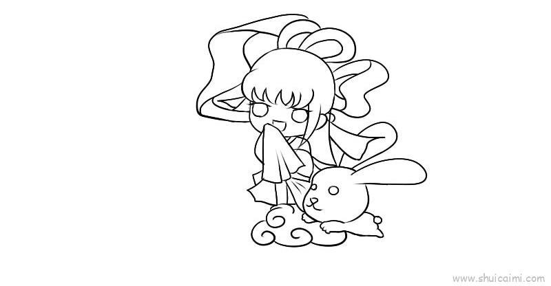 嫦娥奔月儿童画怎么画 嫦娥奔月简笔画简单