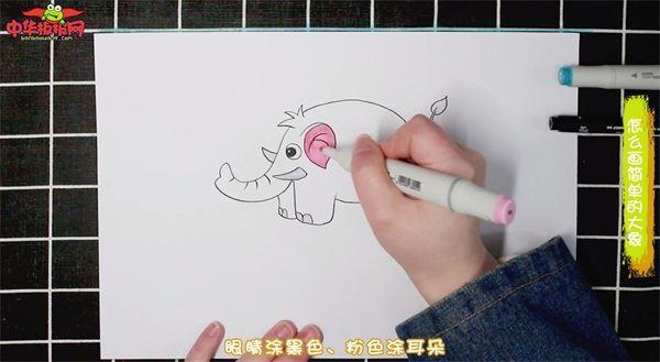 大象怎么画 大象简笔画简单好看带颜色