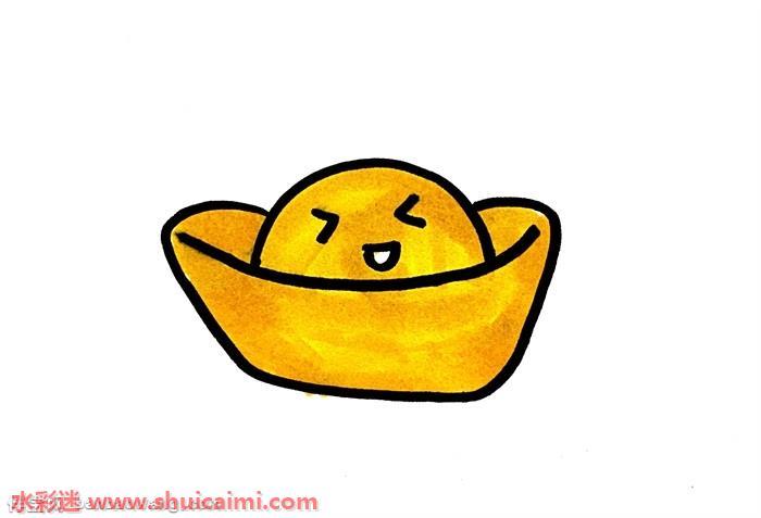 金元宝卡通怎么画 金元宝简笔画步骤