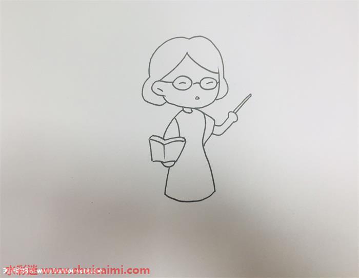 语文老师怎么画 语文老师简笔画简单又漂亮彩色