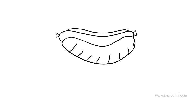 热狗儿童画怎么画 热狗简笔画画法