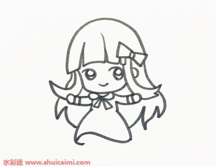 长发女孩的简笔画详细步骤教程
