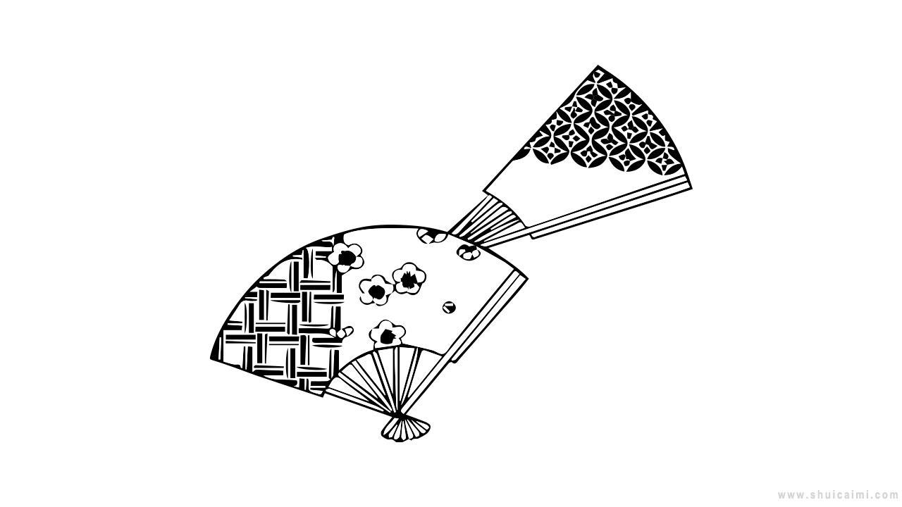 古风扇子简笔画怎么画 古风扇子简笔画顺序