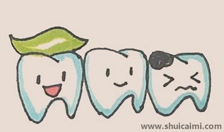 可爱的牙齿儿童简笔画绘画教程