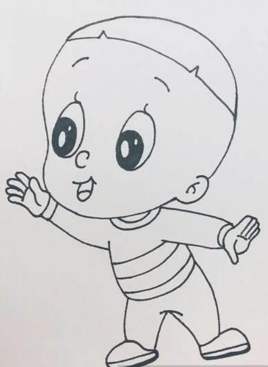 大头儿子简笔画 大头儿子简笔画简单又漂亮