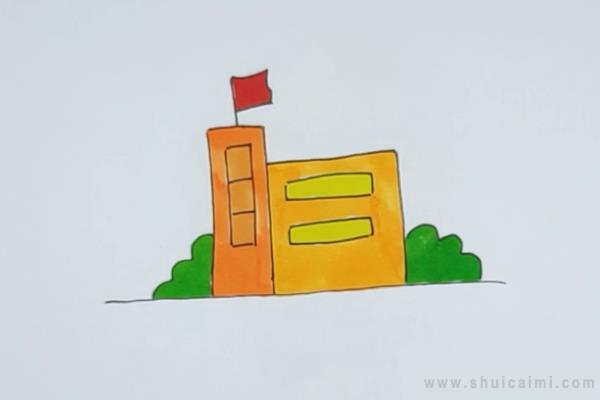 学校简笔画怎么画 学校简笔画好看