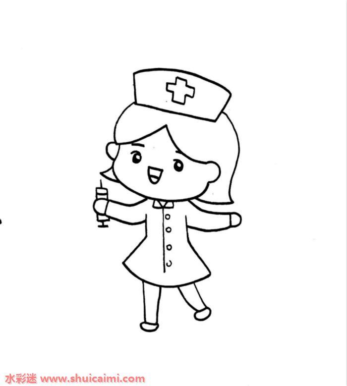 护士怎么画 护士简笔画简单彩色