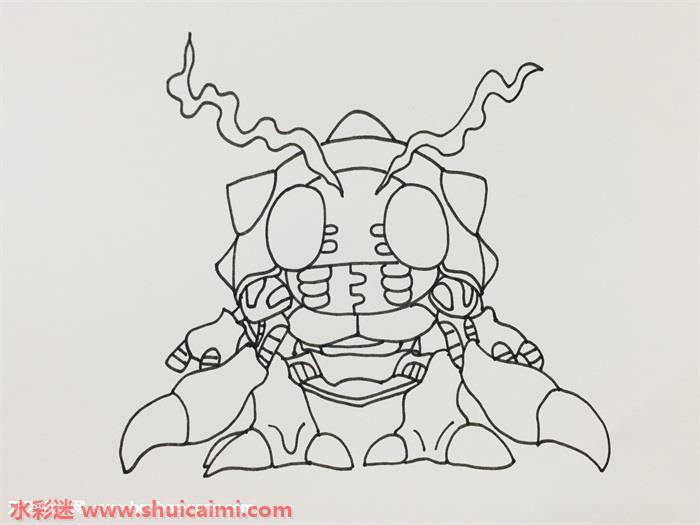 甲虫兽怎么画 甲虫兽简笔画彩色