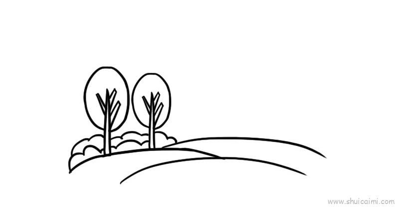 山水风景儿童画怎么画 山水风景简笔画图片大全