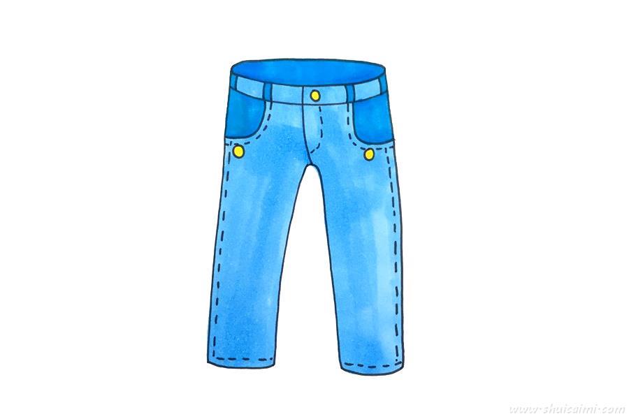 牛仔裤怎么画 牛仔裤简笔画步骤图