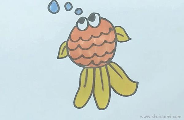 金鱼儿童画怎么画 金鱼简笔画顺序
