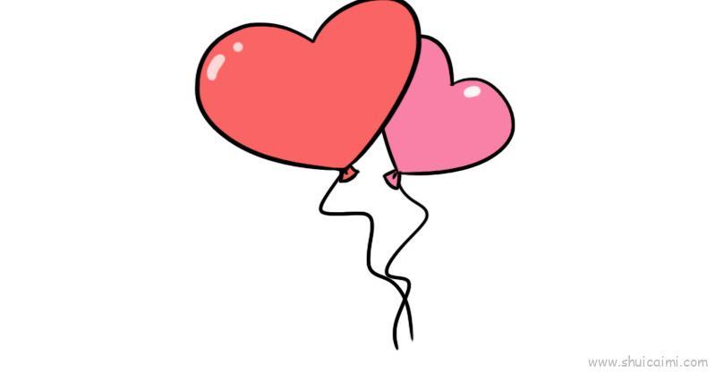 感恩节爱心气球儿童画怎么画 感恩节爱心气球简笔画图片