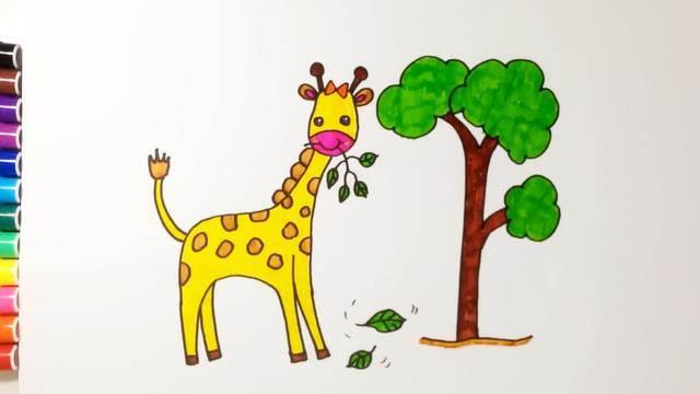 长颈鹿简笔画 长颈鹿简笔画彩色