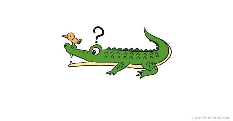 爬行动物鳄鱼儿童画怎么画 爬行动物鳄鱼简笔画图片大全