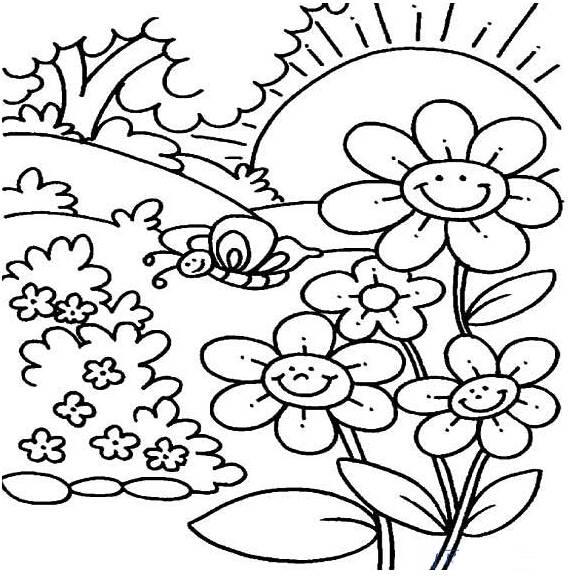 花园简笔画 花园简笔画儿童画