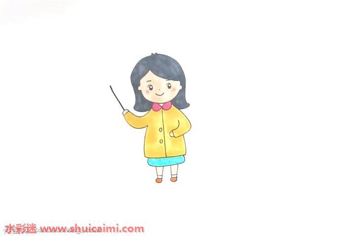 数学老师怎么画 数学老师简笔画简单易画彩色