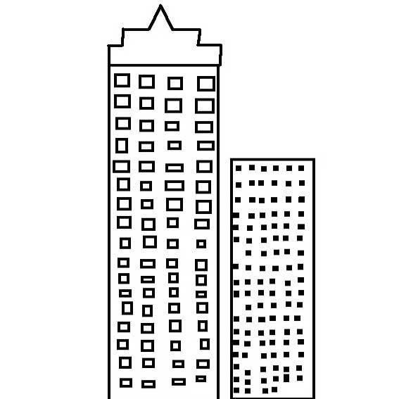 高楼大厦简笔画 高楼大厦简笔画彩色