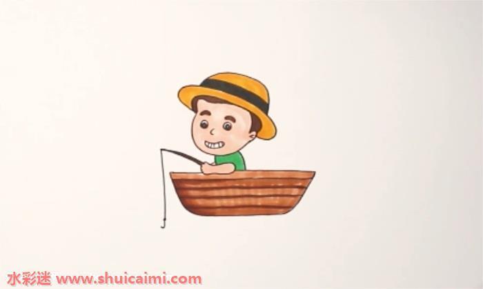船上渔翁怎么画 船上渔翁简笔画简单彩色