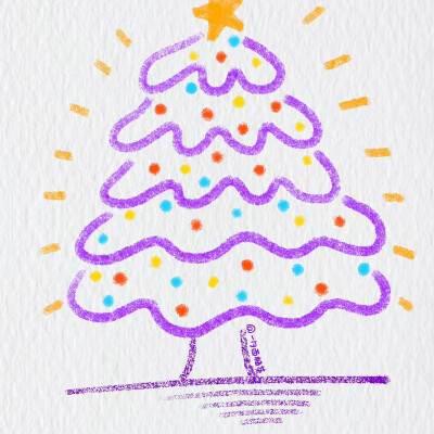 圣诞树简笔画 圣诞树简笔画彩色