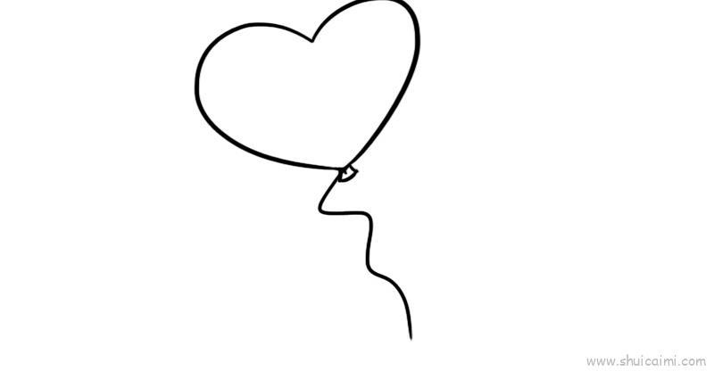 感恩节爱心气球儿童画怎么画 感恩节爱心气球简笔画图片