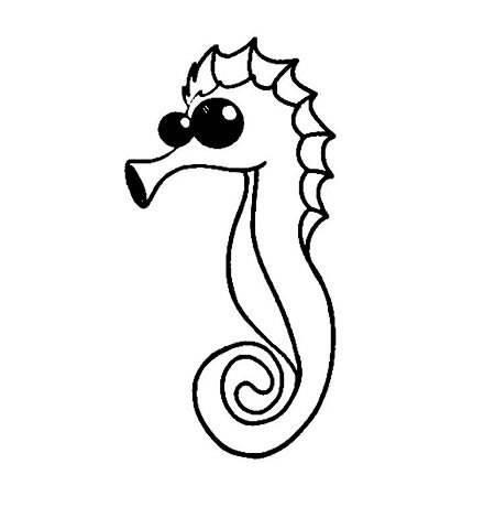 海马简笔画 海马简笔画图片带颜色