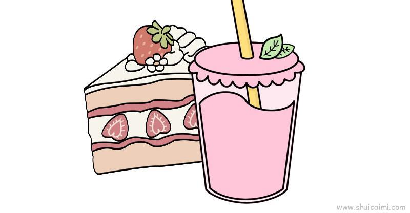 小甜品和小饮料儿童画怎么画 小甜品和小饮料简笔画图片大全