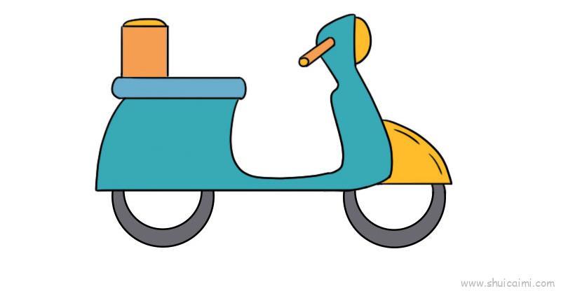摩托车教程儿童画怎么画 摩托车教程简笔画图片