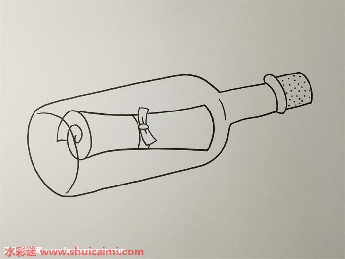 漂流瓶怎么画 漂流瓶简笔画简单好看带颜色