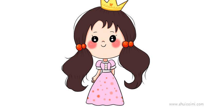 美少女公主儿童画怎么画 美少女公主简笔画图片大全