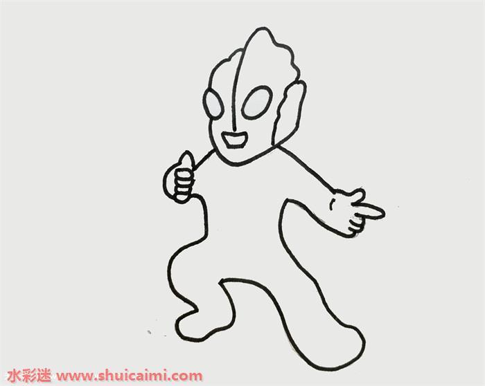 高斯奥特曼简笔画详细步骤教程