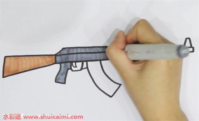 枪怎么画 枪简笔画简单彩色