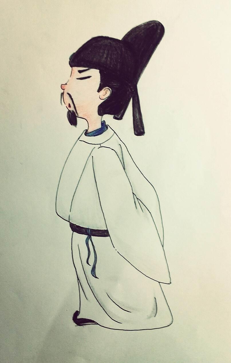 李白简笔画 李白简笔画王者荣耀帅气